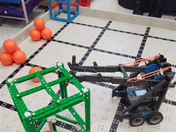 robot on a floor grid